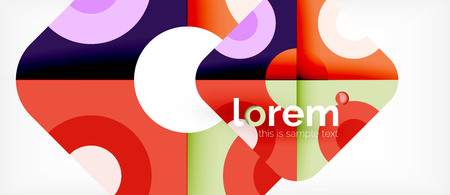 Geometric colorful shapes composition abstract background. Minimal dynamic design. Trendy abstract layout template for business or technology presentation or web brochure cover, wallpaper. Vector illustrationのイラスト素材