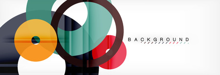 Colorful rings on grey background, modern geometric pattern design. Business or technology presentation design template, brochure or flyer pattern, or geometric web bannerのイラスト素材