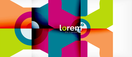 Geometric colorful shapes composition abstract background. Minimal dynamic design. Trendy abstract layout template for business or technology presentation or web brochure cover, wallpaper. Vector illustrationのイラスト素材