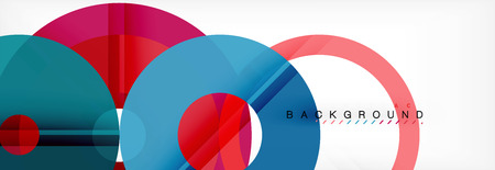 Colorful rings on grey background, modern geometric pattern design. Business or technology presentation design template, brochure or flyer pattern, or geometric web bannerのイラスト素材