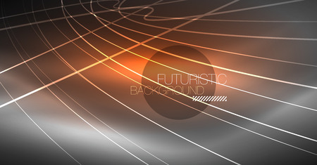 Digital technology abstract background - neon geometric design. Abstract glowing lines. Colorful techno vector background. Futuristic shape.のイラスト素材