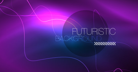 Glowing abstract wave on dark, shiny motion, Christmas and New Year magic space light. Vector techno abstract backgroundのイラスト素材