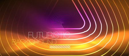Color shiny neon lights background with abstract lines, magic energy conceptのイラスト素材