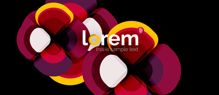 Abstract background - geometric multicolored round shapes composition. Trendy abstract layout template for business or technology presentation or web brochure cover, wallpaper. Vector illustrationのイラスト素材