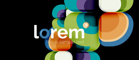 Abstract background - geometric multicolored round shapes composition. Trendy abstract layout template for business or technology presentation or web brochure cover, wallpaper. Vector illustrationのイラスト素材