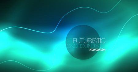 Glowing abstract wave on dark, shiny motion, Christmas and New Year magic space light. Vector techno abstract backgroundのイラスト素材