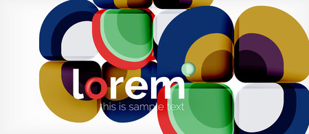 Abstract background - geometric multicolored round shapes composition. Trendy abstract layout template for business or technology presentation or web brochure cover, wallpaper. Vector illustrationのイラスト素材