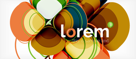 Abstract background - geometric multicolored round shapes composition. Trendy abstract layout template for business or technology presentation or web brochure cover, wallpaper. Vector illustrationのイラスト素材