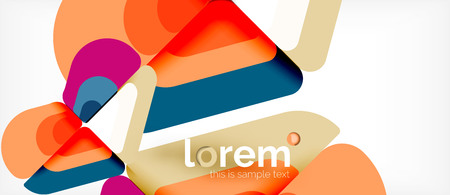 Abstract background - multicolored geometric shapes modern design. Trendy abstract layout template for business or technology presentation or web brochure cover, wallpaper. Vector illustrationのイラスト素材