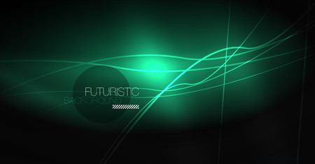 Digital technology abstract background - neon geometric design. Abstract glowing lines. Colorful techno vector background. Futuristic shape.のイラスト素材
