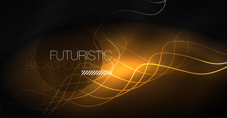 Neon lines wave background. Vector abstract compositionのイラスト素材