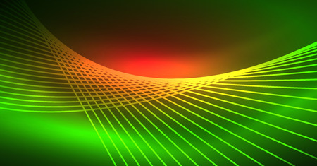 Digital technology abstract background - neon geometric design. Abstract glowing lines. Colorful techno vector background. Futuristic shape.のイラスト素材