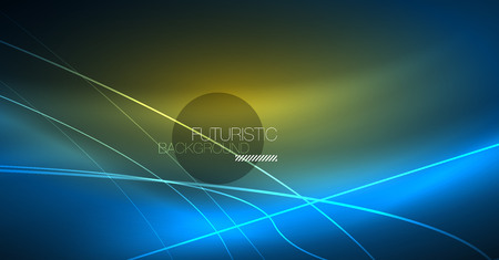 Neon glowing magic background, neon banner, night sky wallpaper. Magic light vector effect. Christmas abstract pattern.のイラスト素材