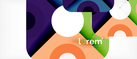 Geometric colorful shapes composition abstract background. Minimal dynamic design. Trendy abstract layout template for business or technology presentation or web brochure cover, wallpaper. Vector illustrationのイラスト素材