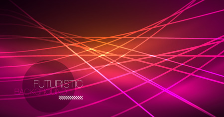 Digital technology abstract background - neon geometric design. Abstract glowing lines. Colorful techno vector background. Futuristic shape.のイラスト素材