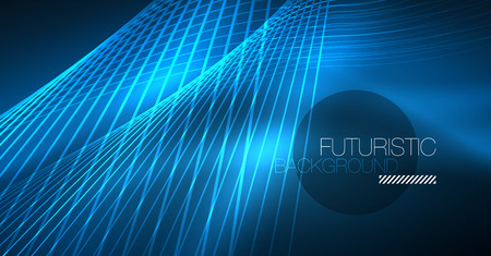 Neon glowing magic background, neon banner, night sky wallpaper. Magic light vector effect. Christmas abstract pattern.のイラスト素材