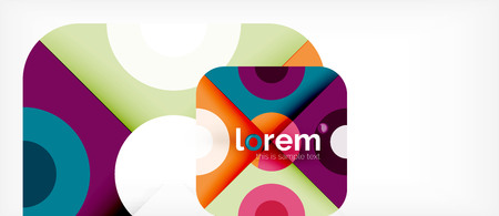 Geometric colorful shapes composition abstract background. Minimal dynamic design. Trendy abstract layout template for business or technology presentation or web brochure cover, wallpaper. Vector illustrationのイラスト素材