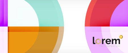 Modern geometric circles abstract background, colorful round shapes with shadow effects, vector illustrationのイラスト素材