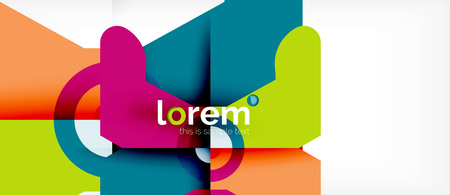 Geometric colorful shapes composition abstract background. Minimal dynamic design. Trendy abstract layout template for business or technology presentation or web brochure cover, wallpaper. Vector illustrationのイラスト素材