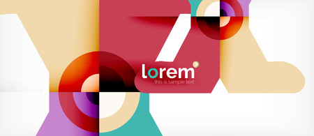 Geometric colorful shapes composition abstract background. Minimal dynamic design. Trendy abstract layout template for business or technology presentation or web brochure cover, wallpaper. Vector illustrationのイラスト素材