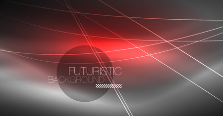 Digital technology abstract background - neon geometric design. Abstract glowing lines. Colorful techno vector background. Futuristic shape.のイラスト素材