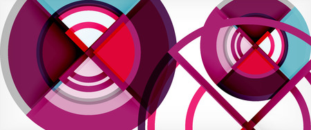 Circle abstract background, bright colorful round geometric shapes, vector illustrationのイラスト素材