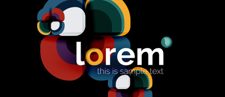 Abstract background - geometric multicolored round shapes composition. Trendy abstract layout template for business or technology presentation or web brochure cover, wallpaper. Vector illustrationのイラスト素材