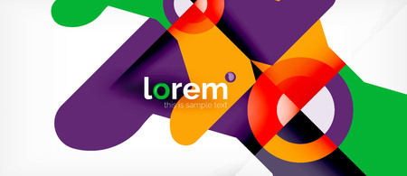 Colorful trendy geometric shapes background. Trendy abstract layout template for business or technology presentation or web brochure cover, wallpaper. Vector illustrationのイラスト素材