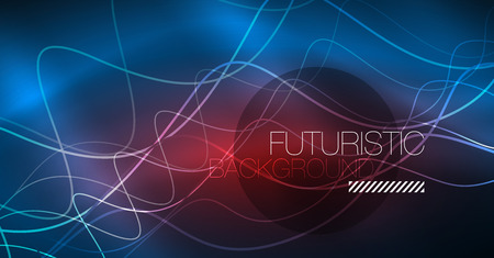 Glowing abstract wave on dark, shiny motion, Christmas and New Year magic space light. Vector techno abstract backgroundのイラスト素材