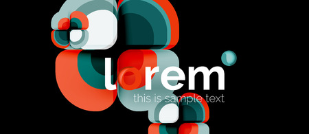 Abstract background - geometric multicolored round shapes composition. Trendy abstract layout template for business or technology presentation or web brochure cover, wallpaper. Vector illustrationのイラスト素材