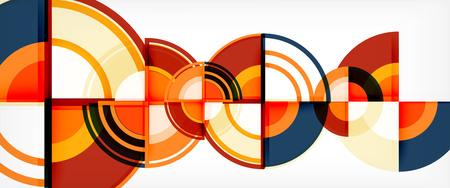 Circle abstract background, bright colorful round geometric shapes, vector illustrationのイラスト素材