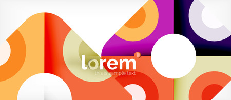 Colorful trendy geometric shapes background. Trendy abstract layout template for business or technology presentation or web brochure cover, wallpaper. Vector illustrationのイラスト素材