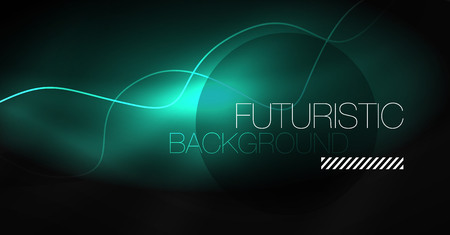 Neon lines wave background. Vector abstract compositionのイラスト素材