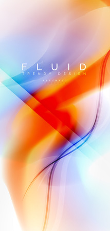 Fluid flowing wave abstract background, vector techno designのイラスト素材