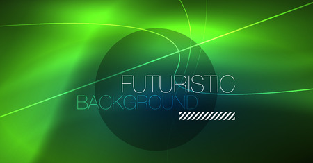 Neon glowing magic background, neon banner, night sky wallpaper. Magic light vector effect. Christmas abstract pattern.のイラスト素材