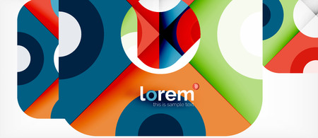 Geometric colorful shapes composition abstract background. Minimal dynamic design. Trendy abstract layout template for business or technology presentation or web brochure cover, wallpaper. Vector illustrationのイラスト素材