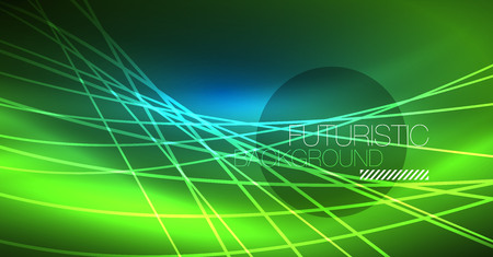 Neon glowing magic background, neon banner, night sky wallpaper. Magic light vector effect. Christmas abstract pattern.のイラスト素材