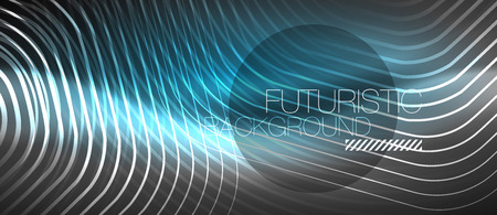 Black and glowing color lines neon design, magin techno template background, vectorのイラスト素材