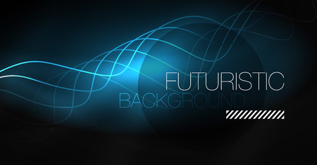 Neon lines wave background. Vector abstract compositionのイラスト素材