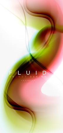 Color flowing wave, trendy liquid design template. For presentation, internet poster or web brochure cover, wallpaper. Vector illustrationのイラスト素材