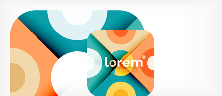 Geometric colorful shapes composition abstract background. Minimal dynamic design. Trendy abstract layout template for business or technology presentation or web brochure cover, wallpaper. Vector illustrationのイラスト素材