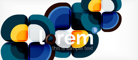 Abstract background - geometric multicolored round shapes composition. Trendy abstract layout template for business or technology presentation or web brochure cover, wallpaper. Vector illustrationのイラスト素材