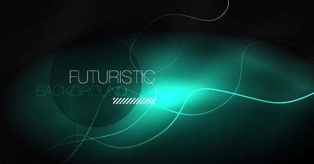 Neon lines wave background. Vector abstract compositionのイラスト素材