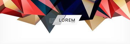 3d card on light backdrop. Abstract triangle pattern. Futuristic vector geometric background.