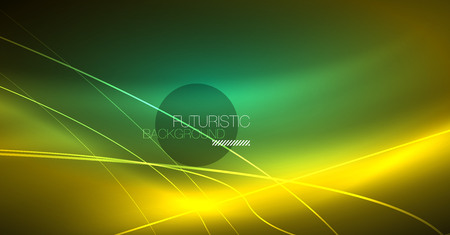 Neon glowing magic background, neon banner, night sky wallpaper. Magic light vector effect. Christmas abstract pattern.のイラスト素材