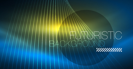 Neon glowing magic background, neon banner, night sky wallpaper. Magic light vector effect. Christmas abstract pattern.のイラスト素材