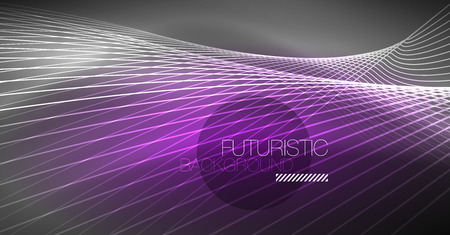 Digital technology abstract background - neon geometric design. Abstract glowing lines. Colorful techno vector background. Futuristic shape.のイラスト素材