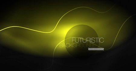Neon lines wave background. Vector abstract compositionのイラスト素材