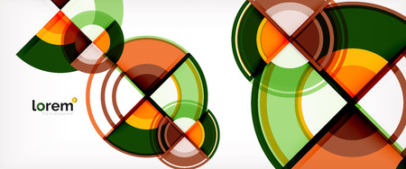 Circle abstract background, bright colorful round geometric shapes, vector illustrationのイラスト素材