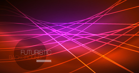 Neon glowing magic background, neon banner, night sky wallpaper. Magic light vector effect. Christmas abstract pattern.のイラスト素材